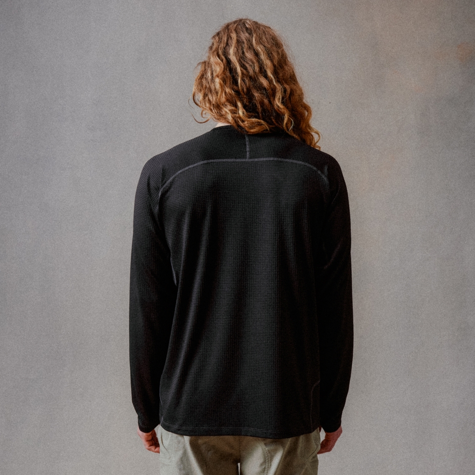 Unisex Long Sleeve Corner Shirt Black